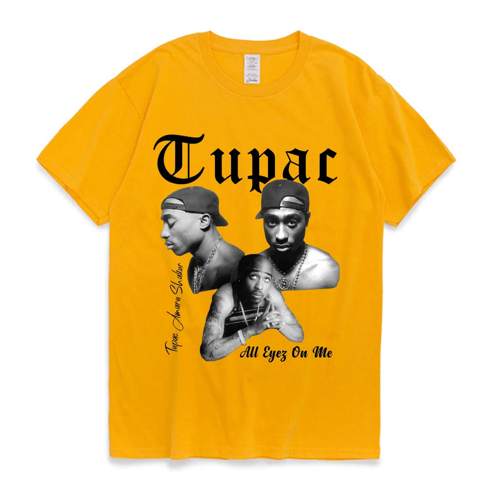 Tupac 2pac Graphic T Shirt Oversized HipHop Streetwear Men's Cotton T-shirt