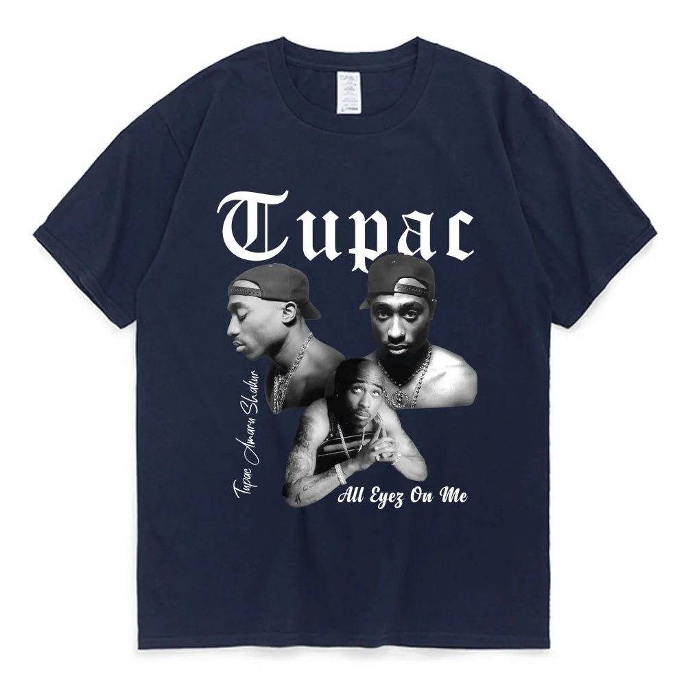 Tupac 2pac Graphic T Shirt Oversized HipHop Streetwear Men's Cotton T-shirt