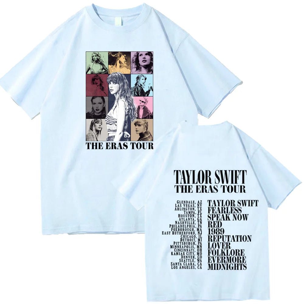 Taylor Swift The Eras Tour T-Shirts Unisex Harajuku Hip Hop O-Neck Fans Gift Tee